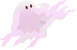 手前に現れた布おばけ