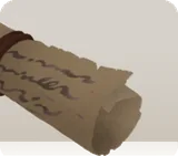 文字が綴られている巻かれた紙