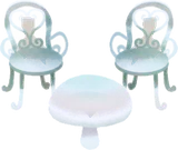 キノコの机と椅子