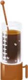 コーヒー入りビーカーグラス