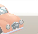 街中にあるピンクの車