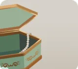 淡い緑のジュエリーボックス