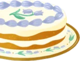 ブルーベル模様のケーキ