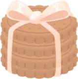 リボン付きの積み重なったクッキー