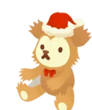 サンタ帽をつけたクマのぬいぐるみ