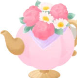 お花が入ったティーポット