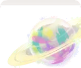 宙に浮かぶ土星の幻