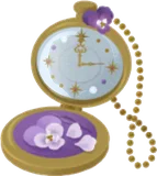 紫の花の懐中時計