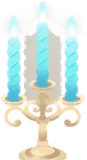 神殿の青いキャンドル