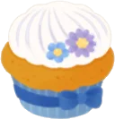 花砂糖菓子と手作りカップケーキ