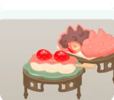 苺のお団子とハムロットのたい焼き