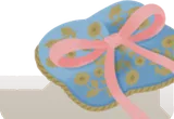 花の刺繍のリングピロー
