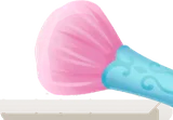 メタルブルーのパウダーブラシ