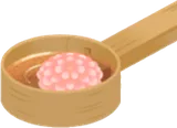菊花が浮かぶ柄杓
