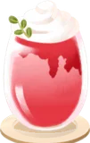 ホイップたっぷりの苺ラテ