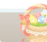 イースターエッグ入りのかご