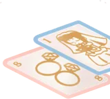 ドレスを着たホムと指輪のカード