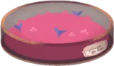 ピンクの草が生えた丘とシャーレ