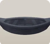 静かな木製ボート・黒