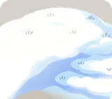 こんもりとした雪山