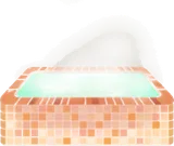 銭湯の湯船・オレンジタイル
