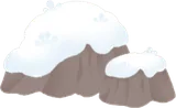 雪が積もった庭石