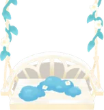 ネモフィラ畑の白いブランコ