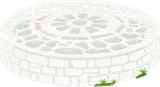 白いレンガの台座