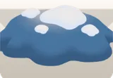 解け残った雪の島