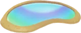 虹の映る大きな水たまり