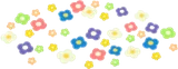 キノコの森の花畑ラグ