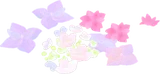 浮かぶ紫陽花・ラグ