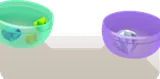 ハーフカプセル緑と紫・ラグ