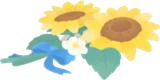 リボンでまとめたひまわり