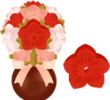 折り紙の花が咲いた花瓶の木
