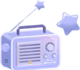 レトロなブルーラジオの木