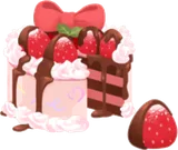 大粒の苺のケーキの木