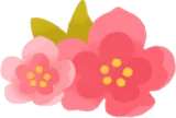 2輪の小さな桃の花
