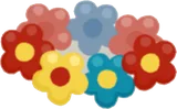 レトロなお花のかんむり
