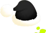ポンポン黒サンタ帽1
