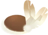 小さな羽根つき帽子