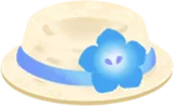 お揃いのネモフィラのカンカン帽