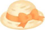 オレンジリボンの麦わら帽子