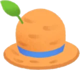 葉っぱが刺さった小さな帽子