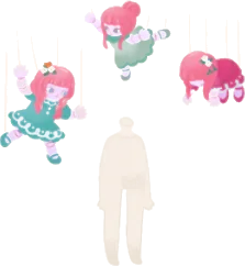 寄り添うマリオネットの画像