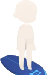 白いクマの絵柄付きサーフボードの画像