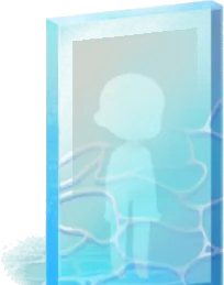 海をイメージしたアクリルブロックの画像