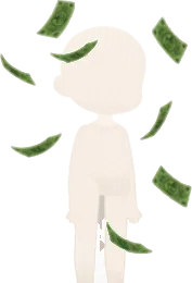 舞い散る紙幣の画像