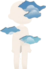 裂けた青空のモビールの画像