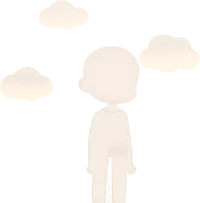 空に浮かぶ雲のモビールの画像